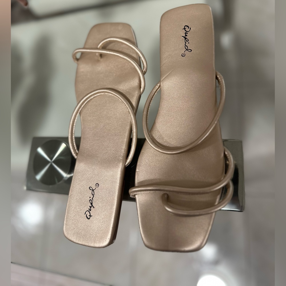 Gold strappy sandals